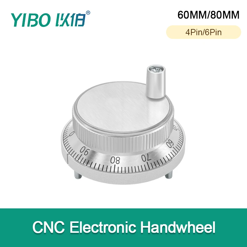 YIBO CNC Electronic Handwheel MPG Manual Pulse Generator 60mm 80mm 5V 24V for FANUC GSK KND CNC Machine