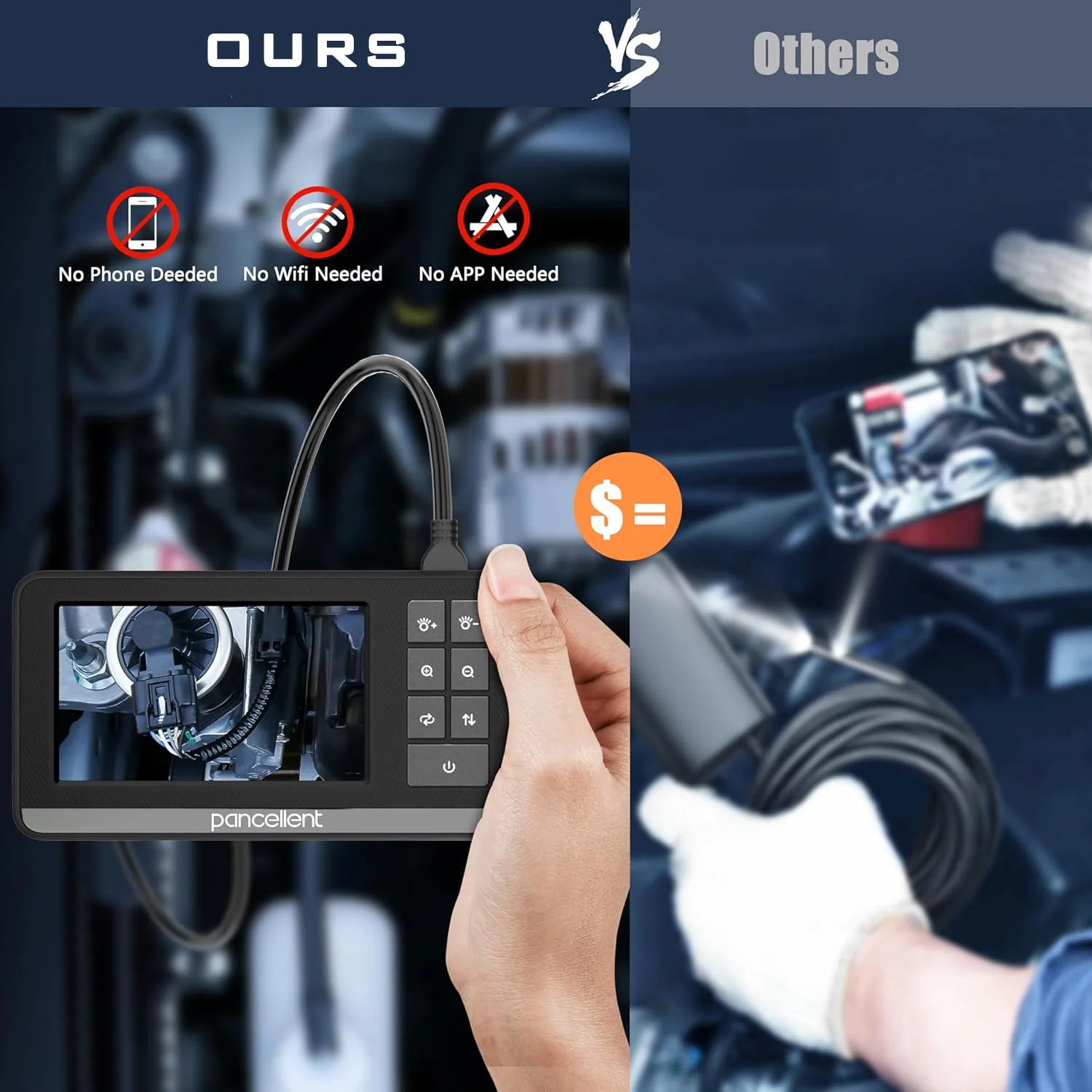 8mm 4.3in 1080P Single Dual Lens Piping Inspection Automotive Boroscope Inspection Endoscope Endoscopy Camera  Tools For Cars