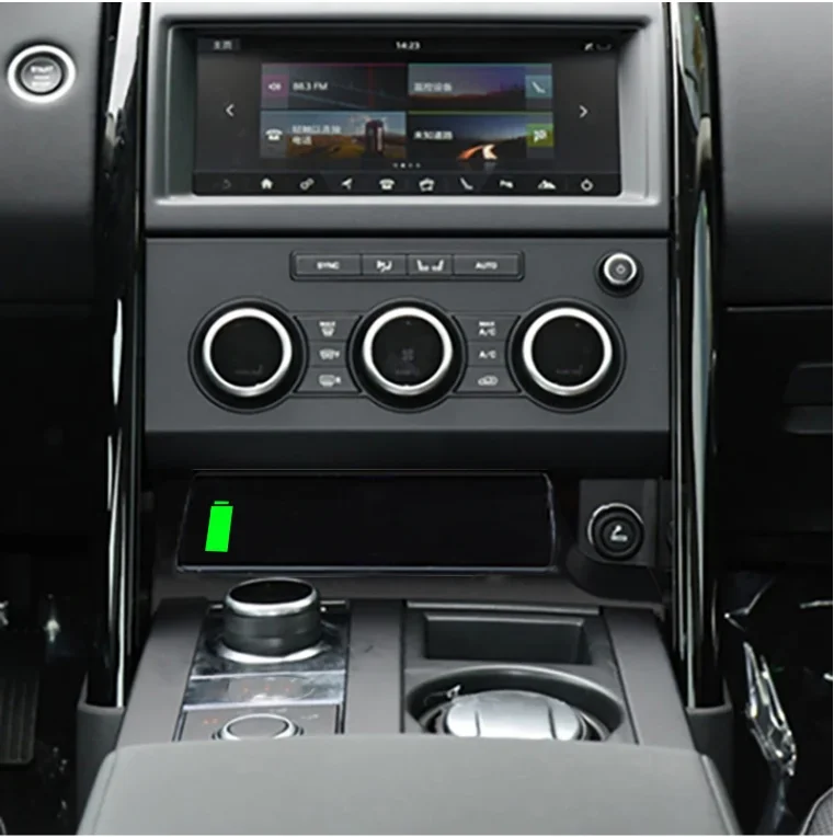 QI Carregador Sem Fio para Console Do Centro Do Carro, Almofada De Carregamento Rápido Do Telefone, Esteira para Land Rover Discovery 5 2016-2021, Acessórios, Melhor, 15W