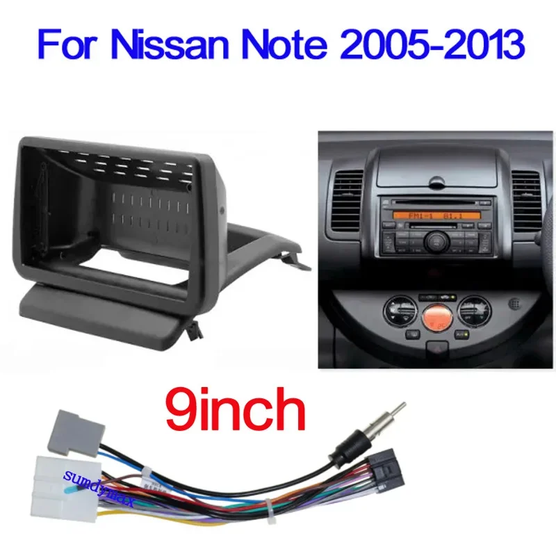 

9 inch 2din Car Radio Fascia Panel for Nissan note 2005-2013 Facia GPS Navigation Dash Kit Console Plate Adapter