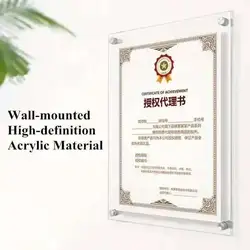 210x297mm Double Panel Acrylic Sign Holder Wall Mount Poster Frame Clear Floating Frameless Photography Picture Photo Frame A4