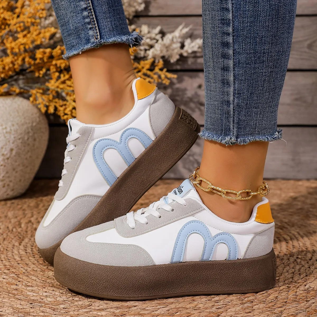 Women Shoes Tennis - Comfortable Platform Lace Up Woman's Sneakers