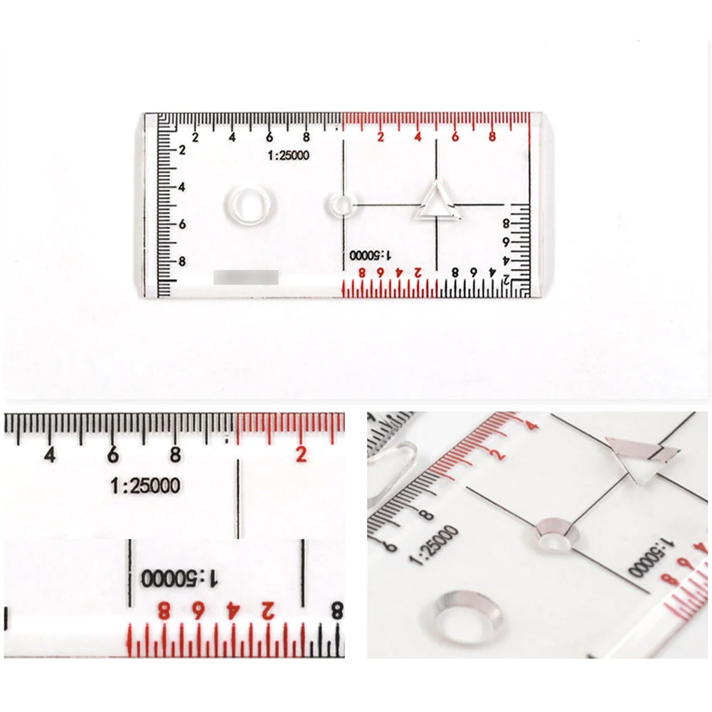 127x65mm 5x2.56in Position Operation Ruler Instrument Plastic Material Suitable For Enthusiasts Transparent Appearance