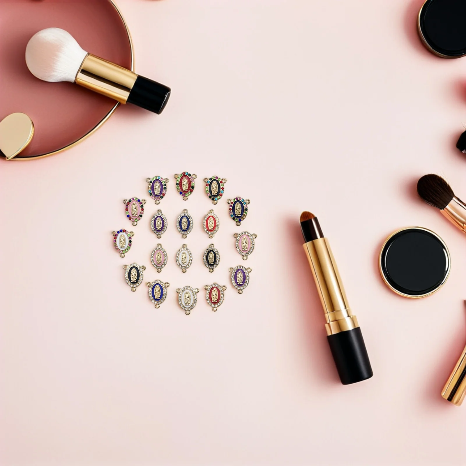 

18pcs Creative Bracelet Earrings Necklace Charms Pendants Bead Crafts Zinc Alloy Virgin Mary DIY Jewelry Making Accessories