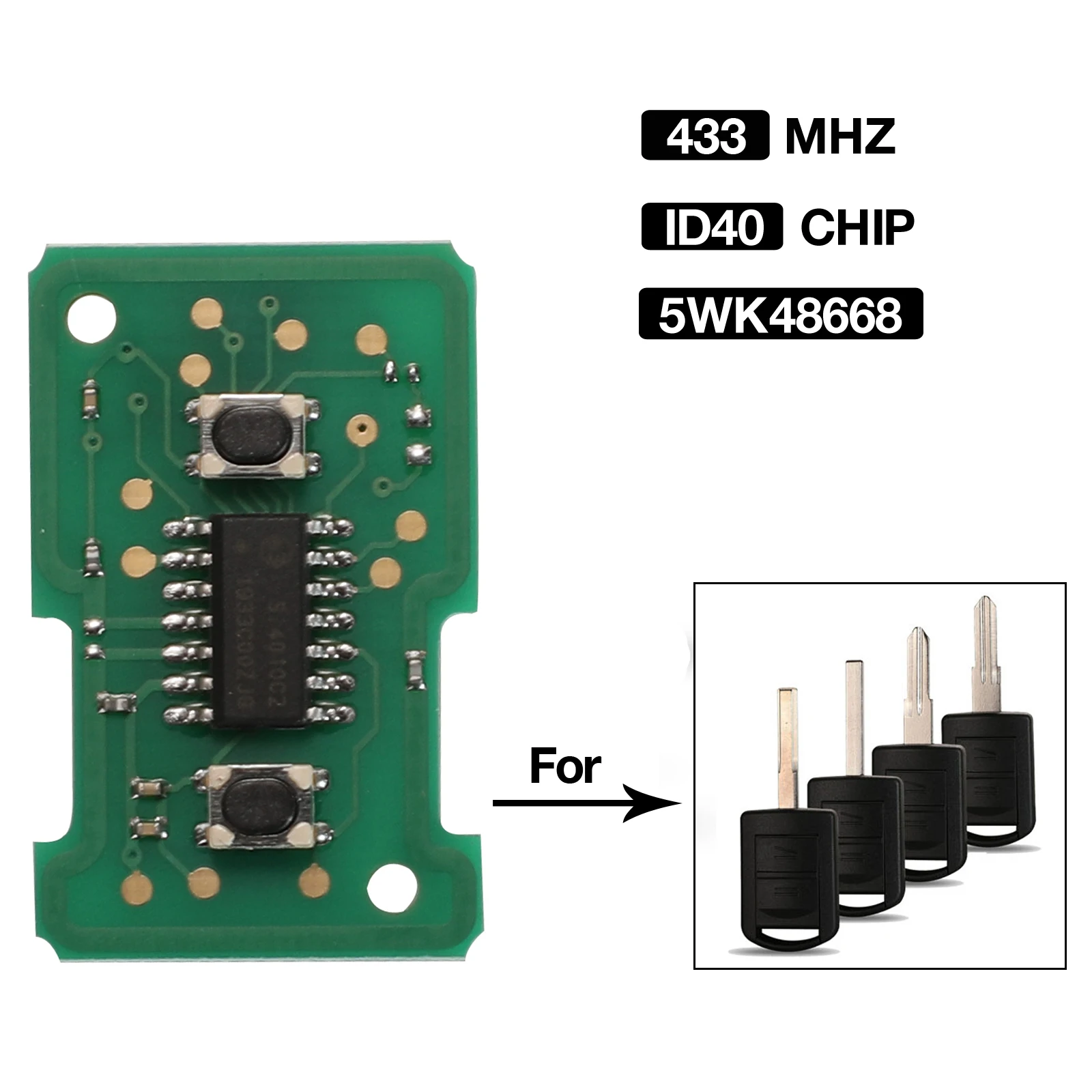 jingyuqin 2 BTN ID40 Chip 433Mhz Remote Smart Car Key Circuit Board For Vauxhall Opel Corsa C Combo Tigra Meriva Agila Replace