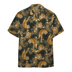 Social Shirt Everyday Men's Shirts 3D Animal Printed Short Sleeve Tiger Print Blouse Casual Tees Oversized Male Clothing Tops