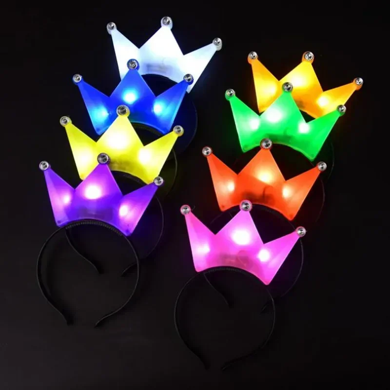 12 Stück Mädchen Frauen Krone Stirnband Leuchtende Kronen Tiaras Cosplay Geburtstag Glow Party Hochzeit Festival Weihnachten Halloween