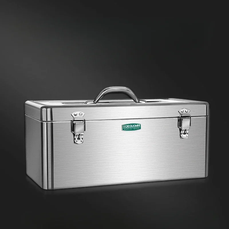 Portable Electrical Empty Box Large Capacity Tool Box Protection Tool Box Stainless Steel Shock-proof and Drop-proof Storage Box