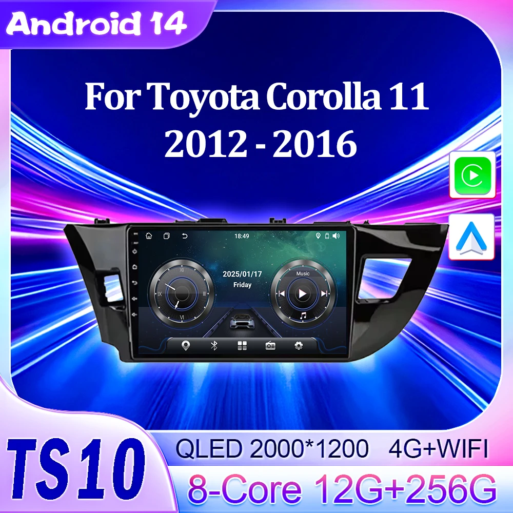 

2 Din Android 14 Autoraido For Toyota Corolla 11 2012 - 2016 Car Radio Multimedia Player Stereo Carplay Navigation GPS BT Wifi
