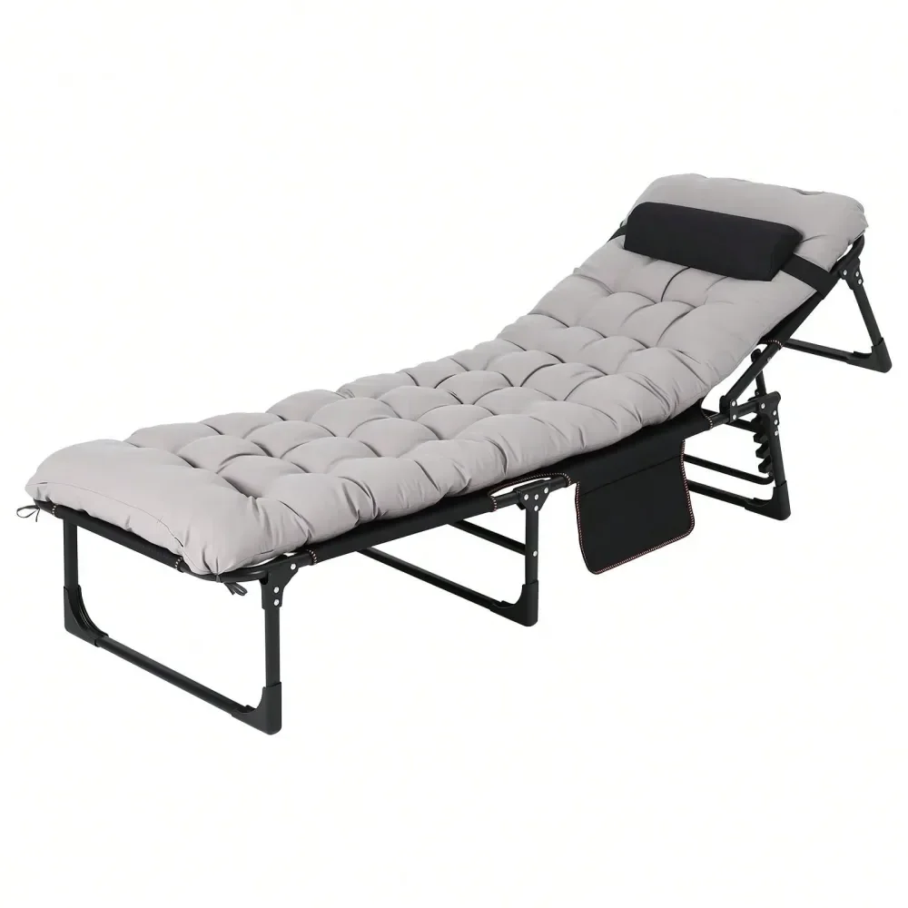 

Camping Cot For Adults, Folding Sleeping Cot With Removable Thick Mattress Carry Bag, Double Layer Oxford Camping Bed For Trave