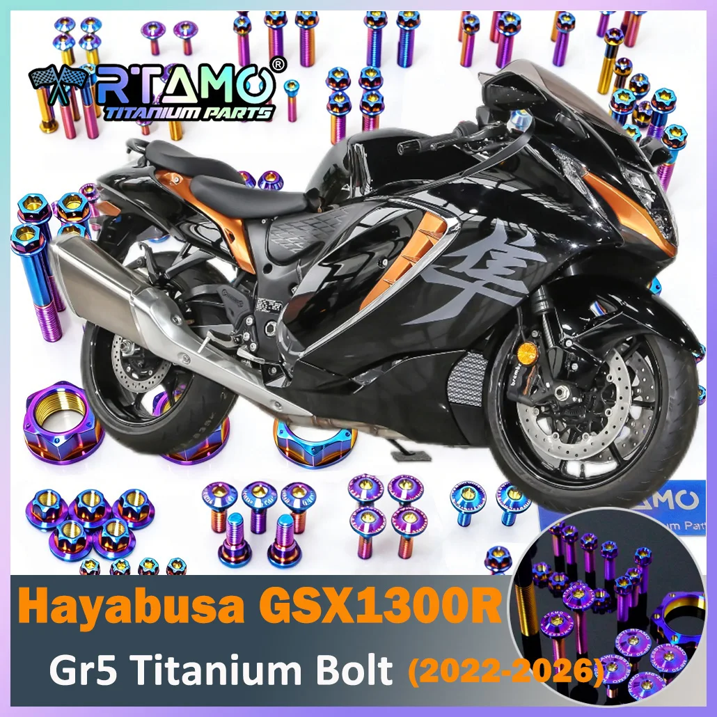 RTAMO Gr5 Titanium Bolt Brake Disc Screw Windshield Bolt Axle Nut Fit for Suzuki Hayabusa GSX1300R