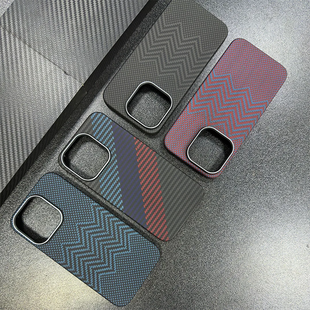 Imagem -04 - Acc-real Carbon Fiber Phone Case Case de Fibra de Aramida Capa Anti-queda Iphone 15 Pro Max 5g Shell