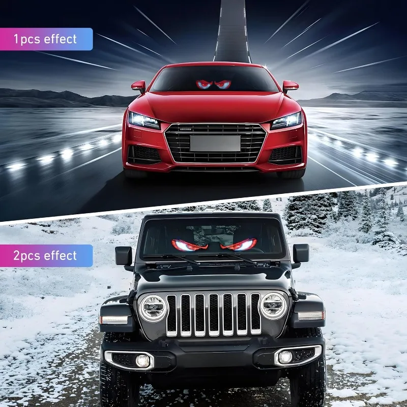 Pannello pixel a matrice LED Camion Devil Eye Telecomando Illuminazione morbida pieghevole Animazione Display Luce Parabrezza Decor Cartello