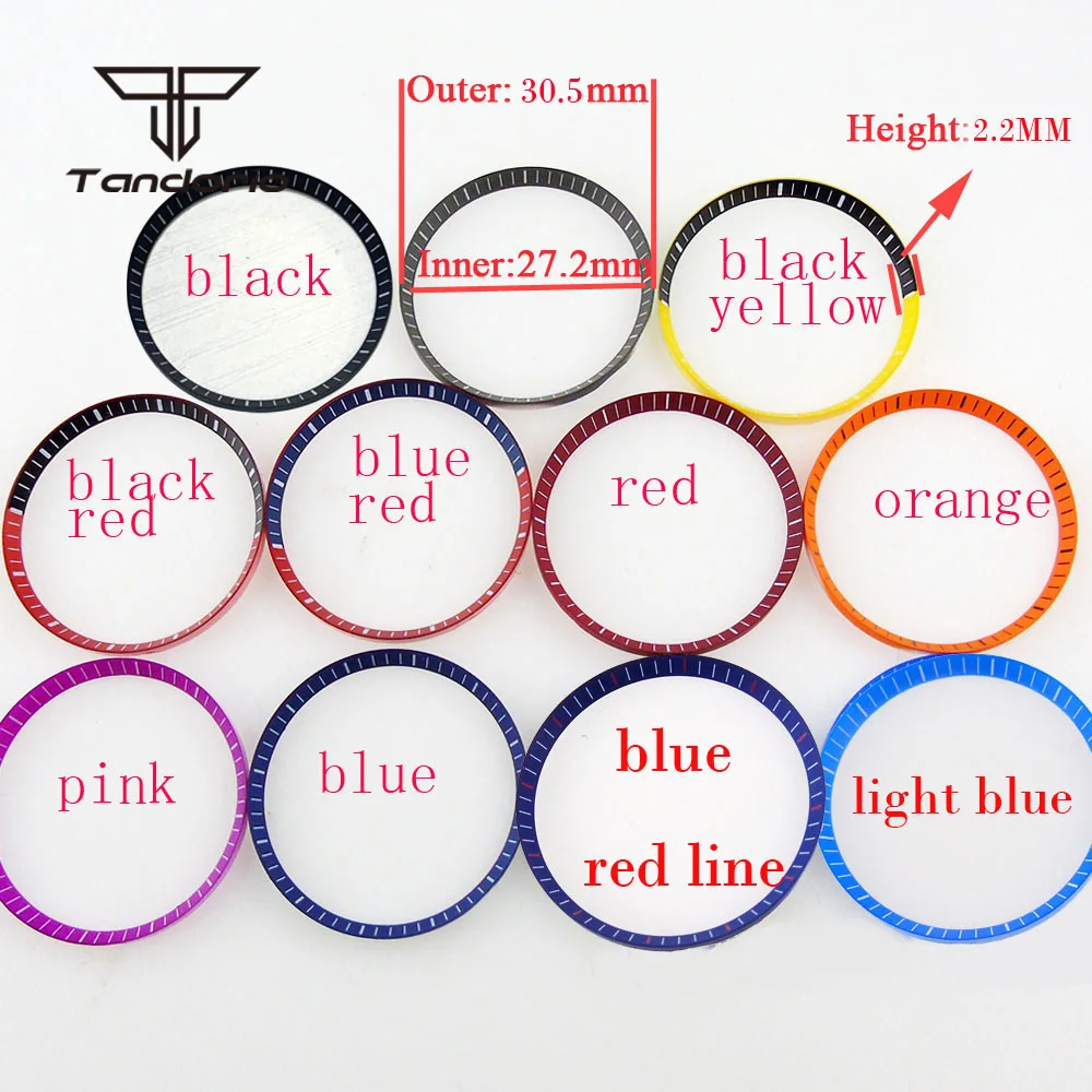 30.5mm*27.2mm*2.2mm Multicolor Inner Chapter Ring Plastic Fit for 42mm Octagon Watch Case Spare Parts Accessories