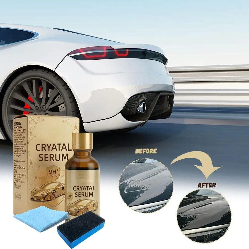 Professional 9H+ Ceramic Car Coating Kit, Nano Crystal Serum for Cars Polishing Anti-fouling Scratch Resistant Paint Protection