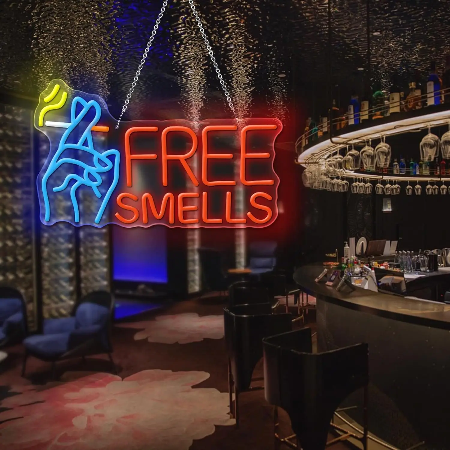 Free Smells LED Neon Sign USB Dimmable Neon Light Sign for Gameroom Bedroom Bar Livingroom Birthday Party Gift Wall Decor