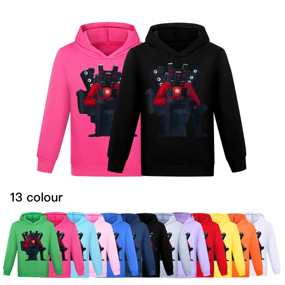 

Boys Hooded Pullover Girls T-Shirt Skibidi Toilet Kids Casual Sweatershirt Child Fashion Clothes Cotton Birthday Girl Costume