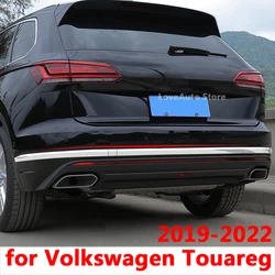 For VW Touareg 2019 2020 2021 2022 Car Stainless Steel Rear Bumper Trim Bright Strip Decoration Accessories Cover