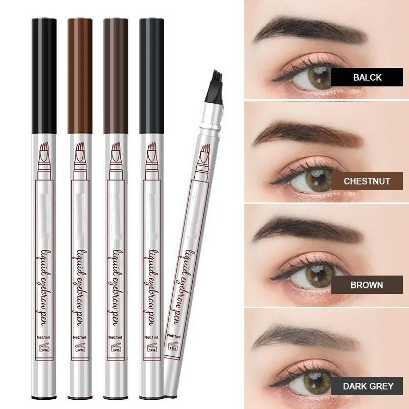 Extremely Fine 4 Head Eyebrow Marker Pencil Waterproof Microblading Tattoo Eyebrows Lasting Makeup Eyebrow Pencil