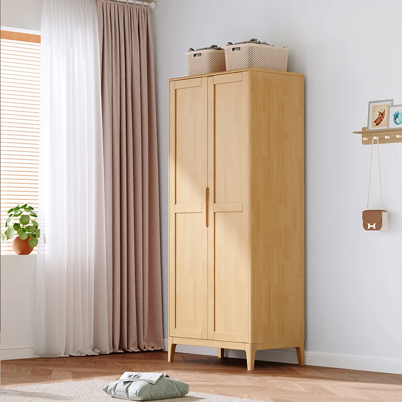 

solid wood wardrobe Japanese-style assembly storage cabinet Home wardrobe Bedroom B & B two or four doors Open door wardrobe