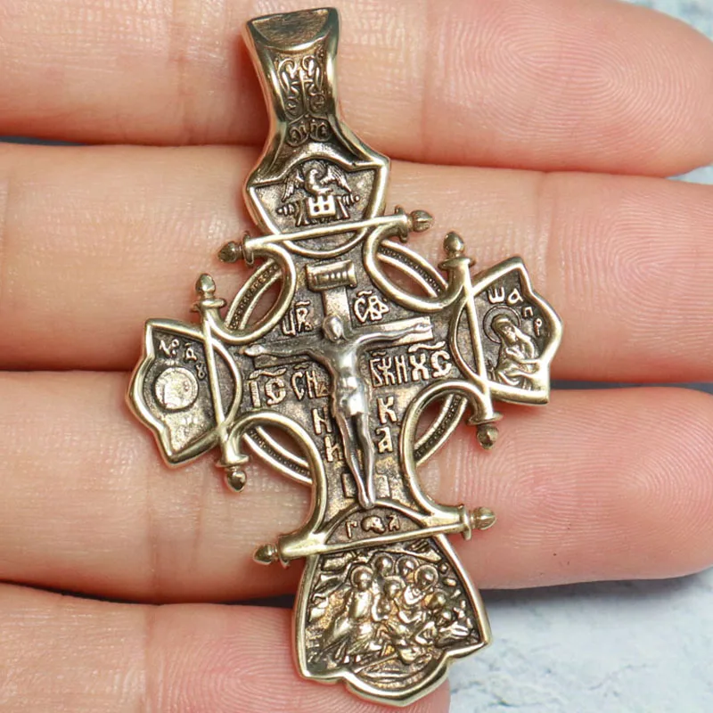 Imagem -02 - Jesus Santos Oriental Católica Pingente de Ouro Personalizado 925 Prata Esterlina Sólida Punk Oco Cruz Jóias 10g