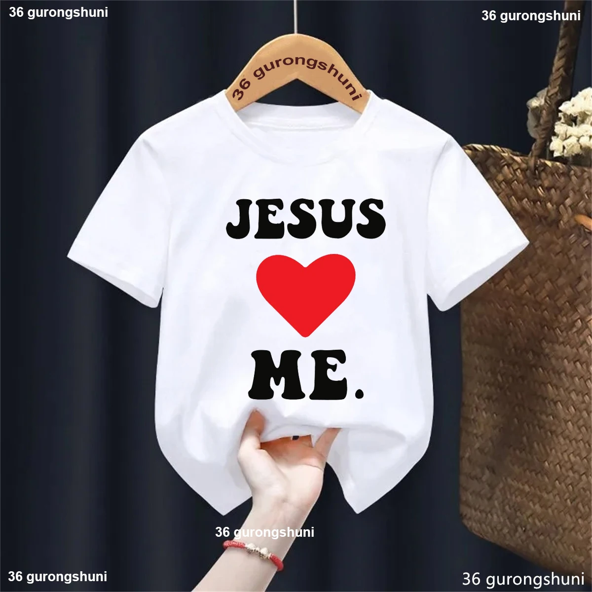 Newest Jesus Love Me Graphic Printed Tshirt Girls/Boys Cool 2-13 Years Kids Clothes Summer Fashion Short Sleeve T-Shirt Tops