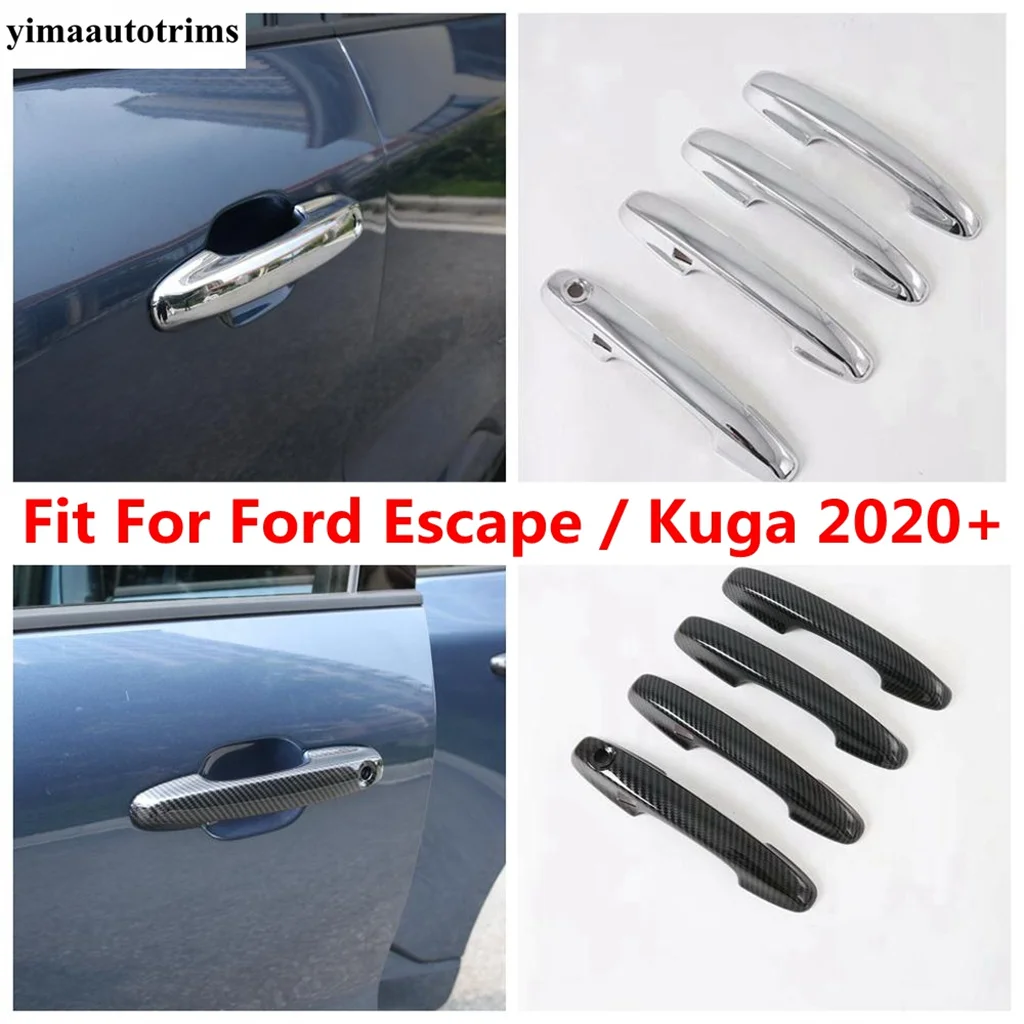 

Car Door Handle Protection Decoration Cover Trim For Ford Escape / Kuga 2020 - 2023 ABS Chrome / Carbon Fiber Accessories Kit