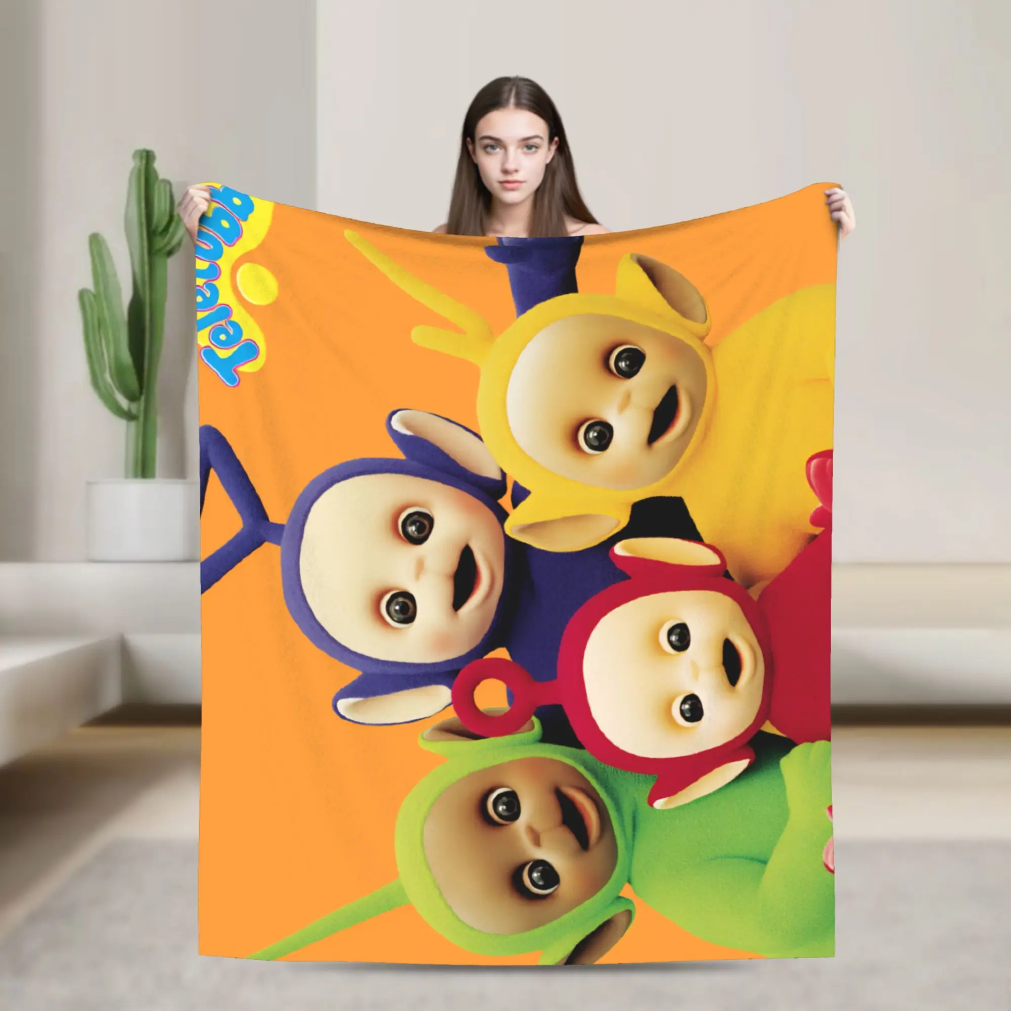 Childrens Cute T-Teletubbies Blanket  Super Soft Plush Bedding Throws For Living Room Picnic Flannel Bedspread Bed Cover