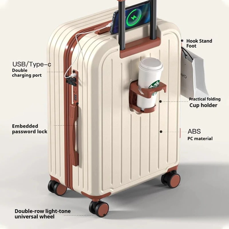 Mini Check-In Suitcase 22 Inch, Lightweight & Eco-Friendly Material, Best Gift for Female Travelers