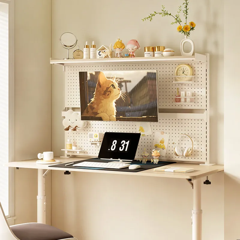 Table clip-on perforated board multi-functional integrated shelf monitor stand heightened punch-free gaming table