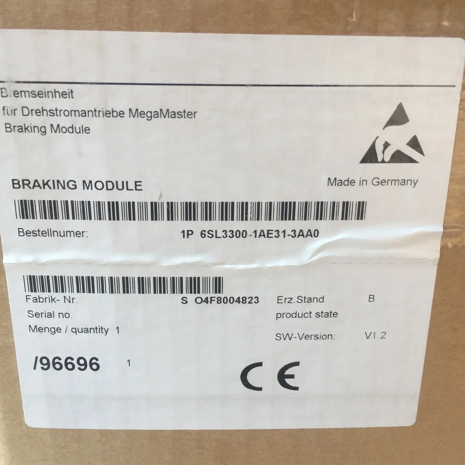 

1PC NEW IN BOX 6SL3300-1AE31-3AA0 SINAMICS BRAKE MODULE 1 YEAR WARRANTY