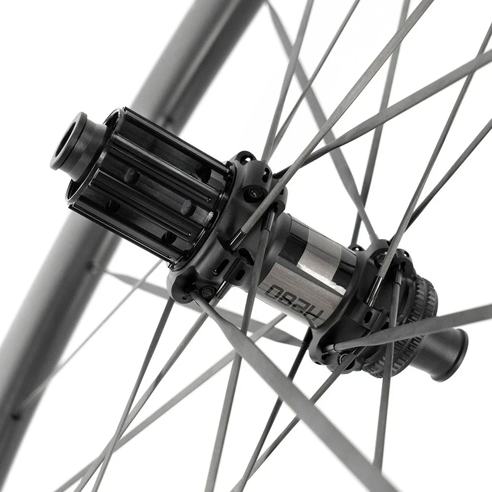Road bicycle carbon fiber rim 700C wheel set carbon fiber flat spoke 54T ratchet middle lock disc brake
