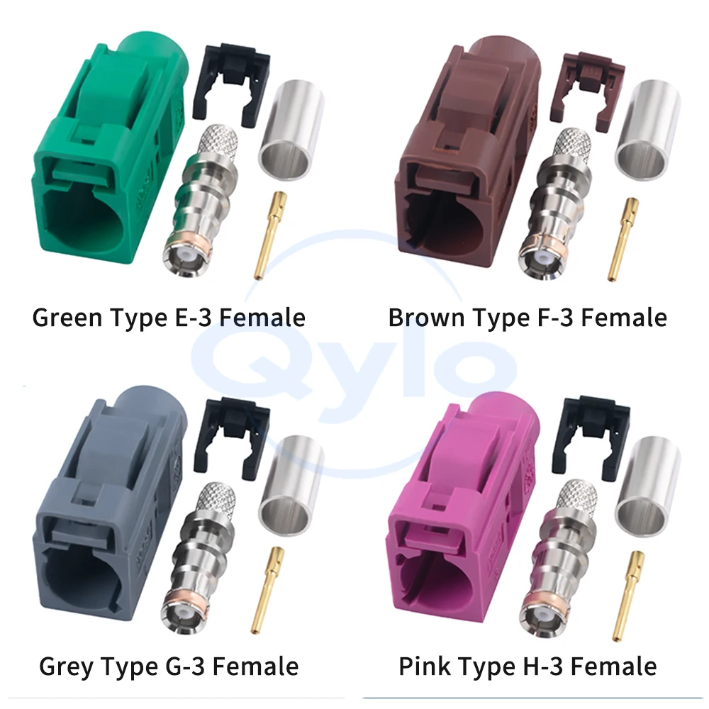FAKRA K Female Automotive Connector FAKRA-3 Plug A/B/C/D/E/F/G/H/I/K/L/M/Z Models Multiple Colors (1 pcs)