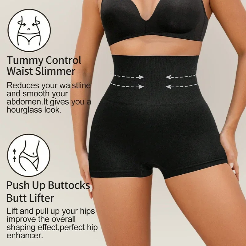 Dimmkof Sexy Buttock Shapewear Women's Seamless Thigh Smooth High Waist Tummy Control Underwear Steel Bones Push Up Butt Panties