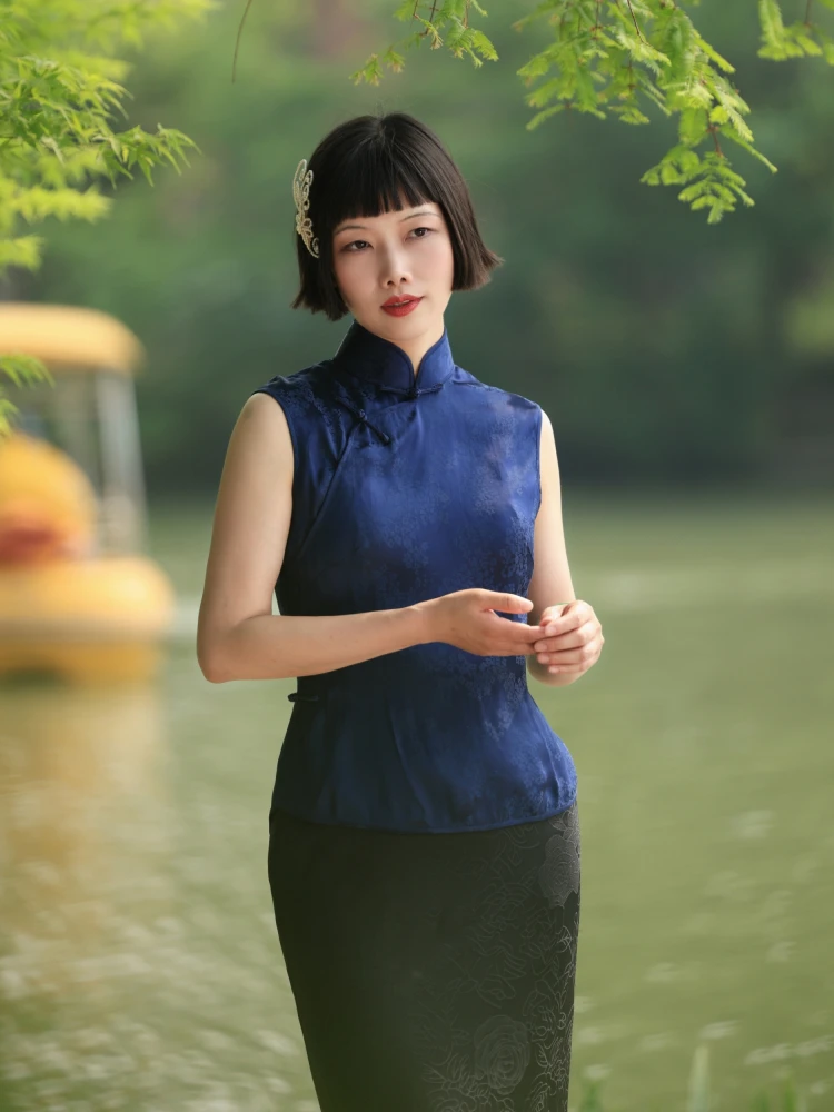 

Retro ort Top Chinese Sle Summer New Medium Length Daily National Trend Top Women's Faion Hanfu Clothing