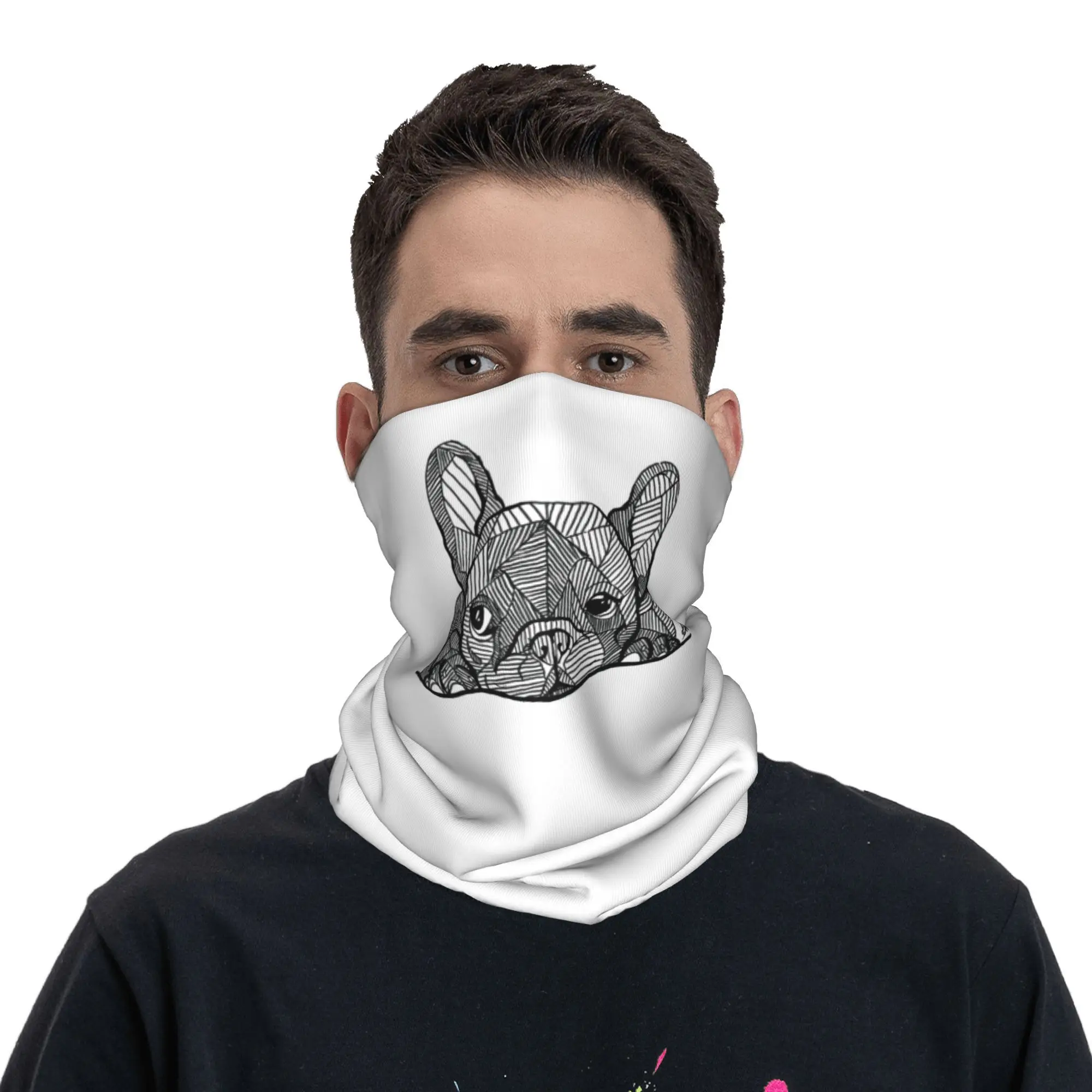 

Бандана для щенка французского бульдога, гетры с принтом, маска, шарф, многофункциональная Балаклава, походная, рыбалка, унисекс, для взрослых, моющаяся