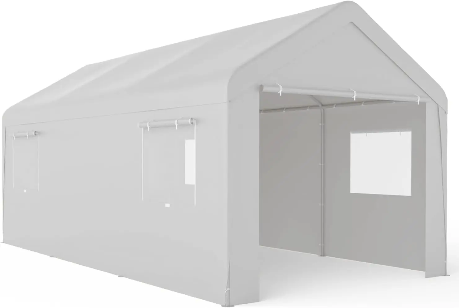 10x20 Ft Carport 120 Lbs Heavy Duty Car Canopy Portable Garage Roll Up Windows Removable Sidewalls Car Port Tractor Truck Boat