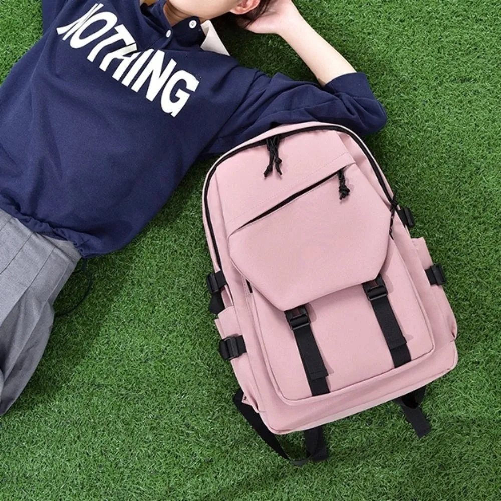 กระเป๋าเป้สะพายหลังผ้าอ็อกซ์ฟอร์ดความจุขนาดใหญ่กันน้ำสีทึบกระเป๋าเดินทางกระเป๋าเป้สะพายหลังพักผ่อนหลายกระเป๋านักเรียนกระเป๋านักเรียนผู้ชายผู้หญิง