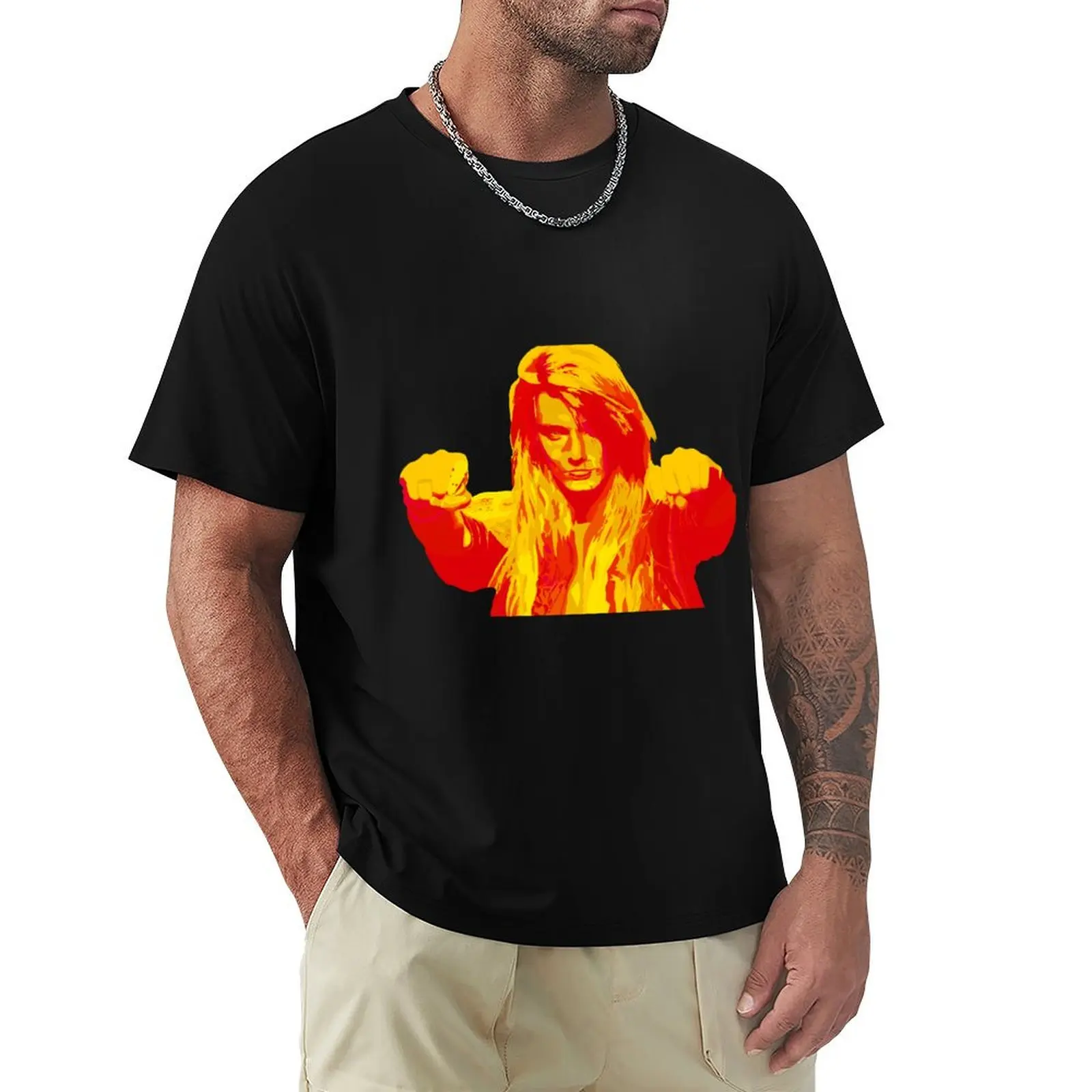 

sebastian bach — warm pop art painting T-Shirt vintage t shirts graphic tee shirt black t-shirts for men