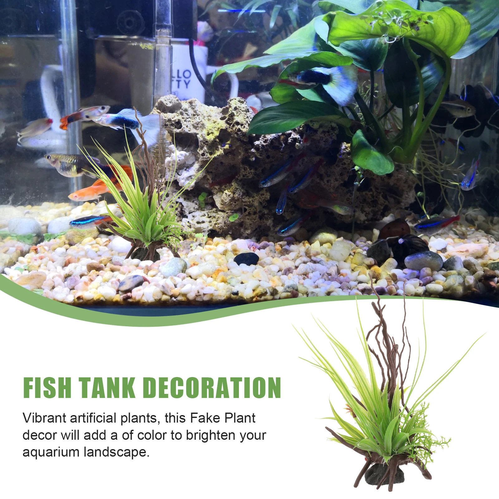 

Realistic Resin Fake Plants Artificial Twig Aquatic Plant Decors Fish Tank Decoration Long Time Use Safe Material Pet Supplies