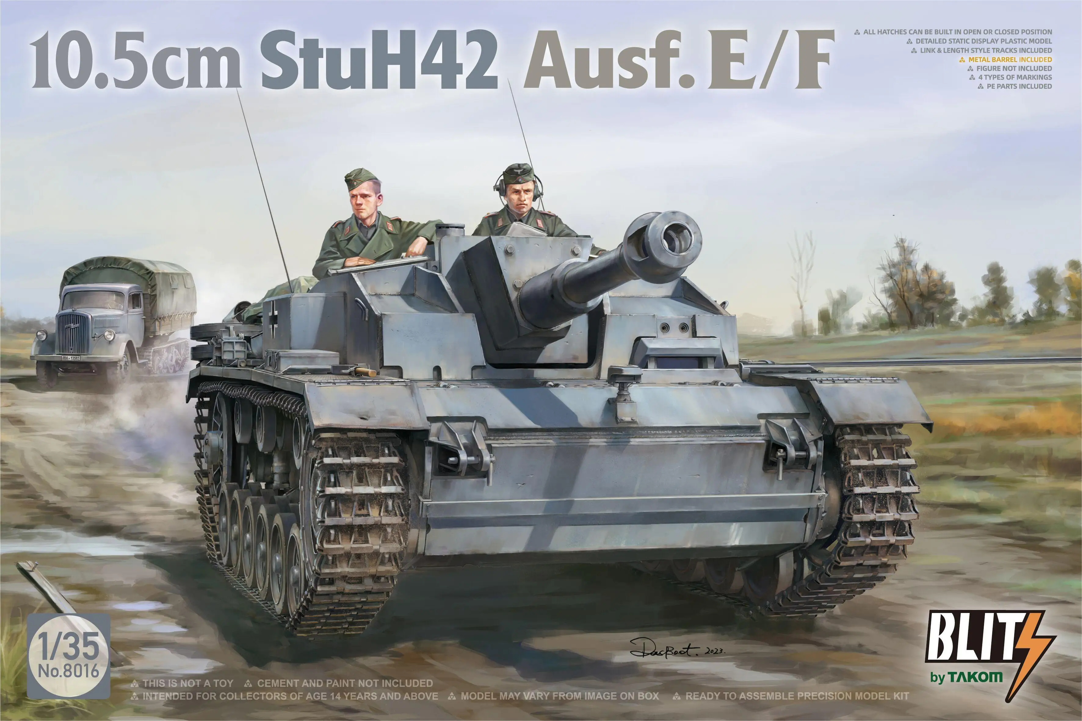 

TAKOM 8016 1/35 Scale 10.5cm StuH42 Ausf. E/F Plastic Model Kit