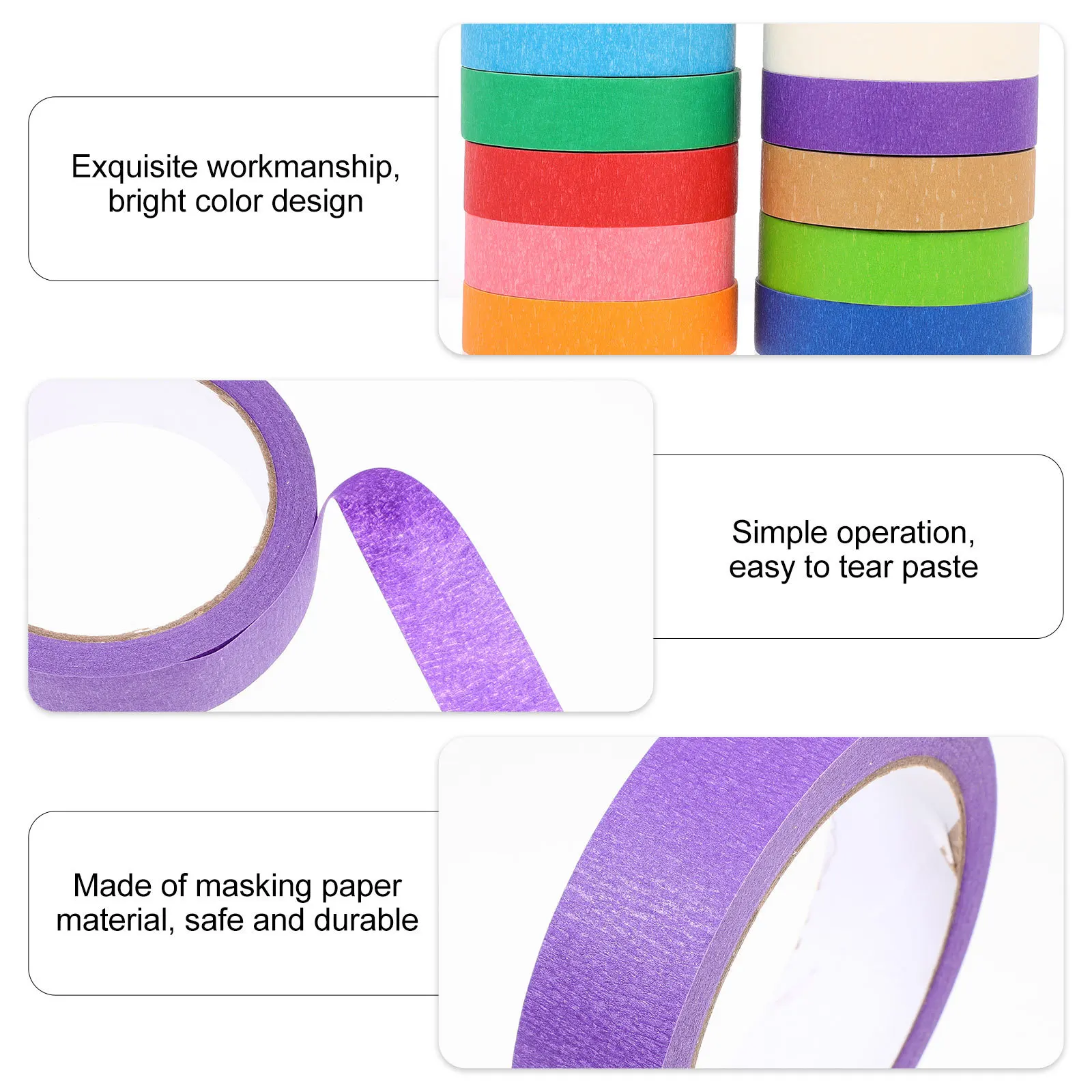 12 لفة من شريط لاصق ملون مقاوم لدرجات الحرارة العالية لرش السيارة وشريط ورق الحرف اليدوية
