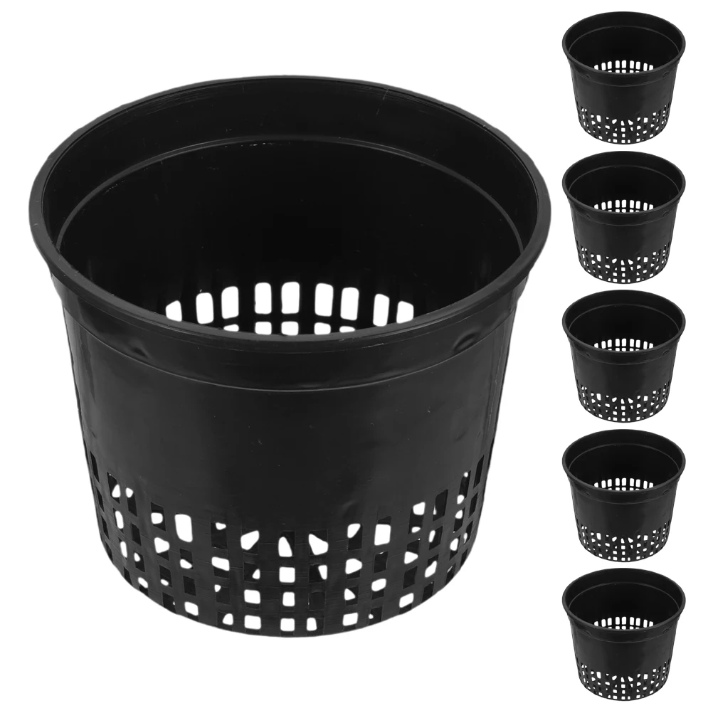 

6Pcs Hydroponic Mesh Planters Plastic Plant Seedling Basket for Indoor Balcony Soilless Cultivation Root Aeration Hydroponic