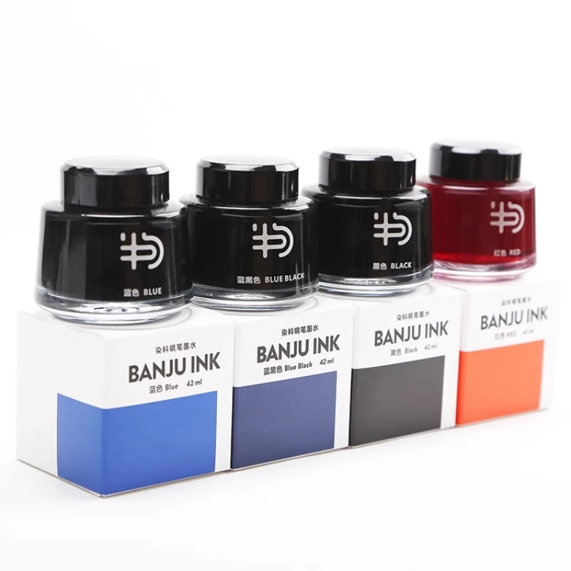 

BANJU Budo Series Fountain Pen Ink 42ml Large-capacity Black Dye-type Non-carbon Ink Blue-black Ink for Calligraphy Stationery