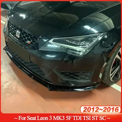 Front Lower Bumper Lip Spoiler Splitter Diffuser Cover Guard Protector ABS Tuning For Seat Leon 3 MK3 5F TDI TSI ST SC 2012-2016