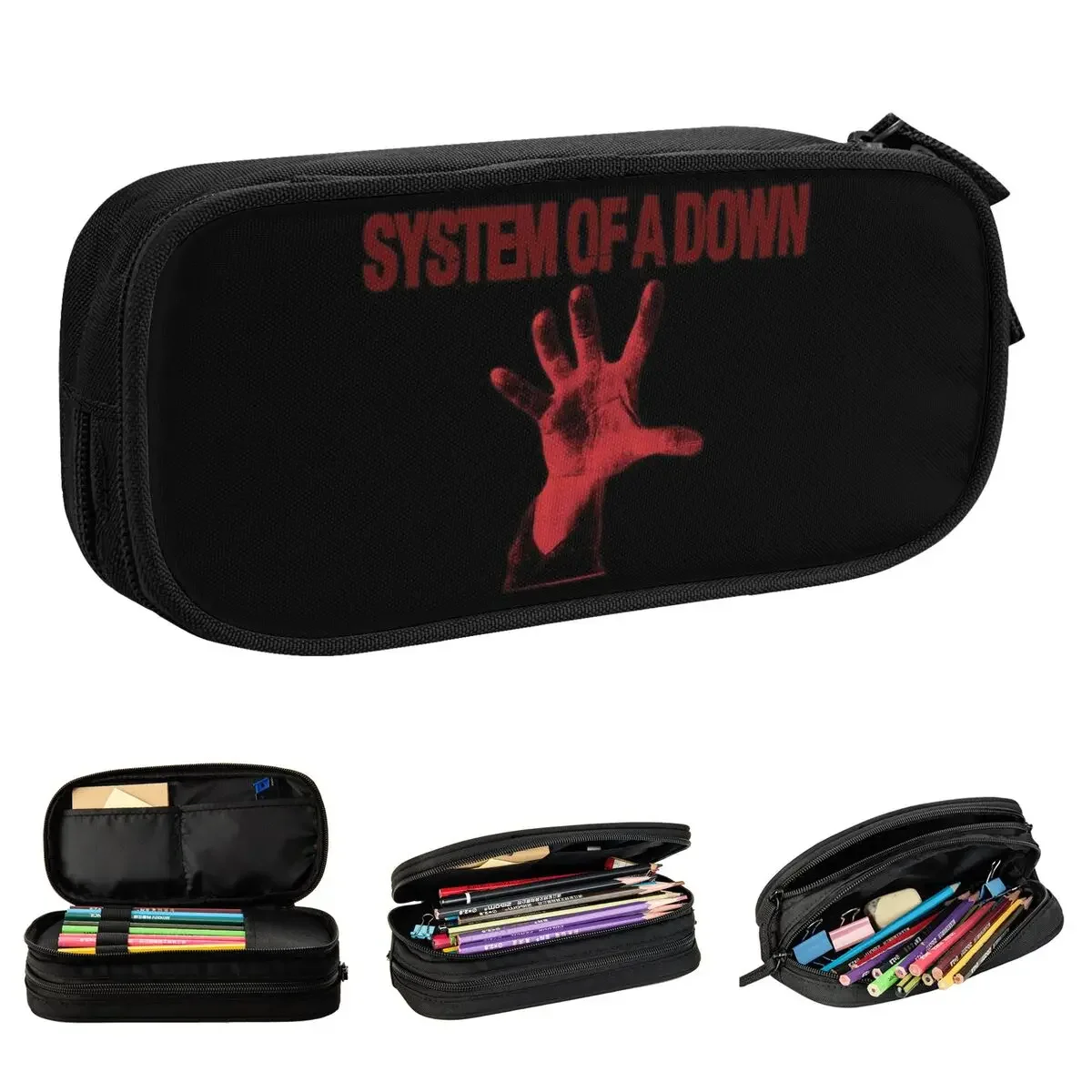 

System Of A Down New Heavy Metal Music Band Pen Box Double Layer Large-capacity Office Accessories Pencilcase Gift