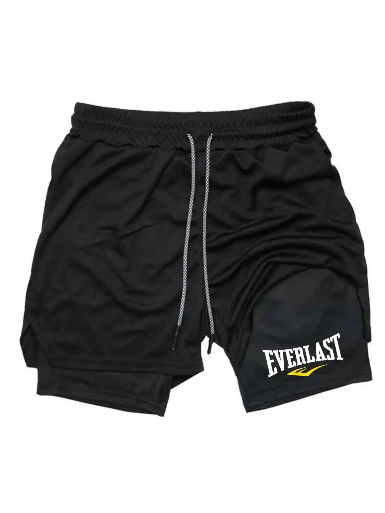 Men's Compression Gym Shorts  Double-deck Sports Pants Quick Drying Basketball Fitness Jogging Bottom Men's Sportswear