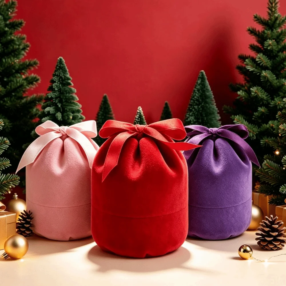 Wedding Christmas Jewelry Box Storage Mini Crown Snowflake Bell Rings Box Portable Anti-collision Flannel Jewelry Organizer