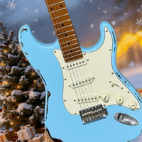 Electric Guitar Free Delivery Vintage Blue STS Alder Wood Body Maple Neck Gift Christmas