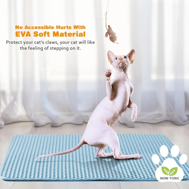 Katzenstreu-Matte Große Größe Wasserdichte Katzenstreu-Unterlage Haustier-Toilette Katzenstreu-Auffangmatte Rutschfeste Katzenklo-Unterlage Haustierprodukt – Detail 6